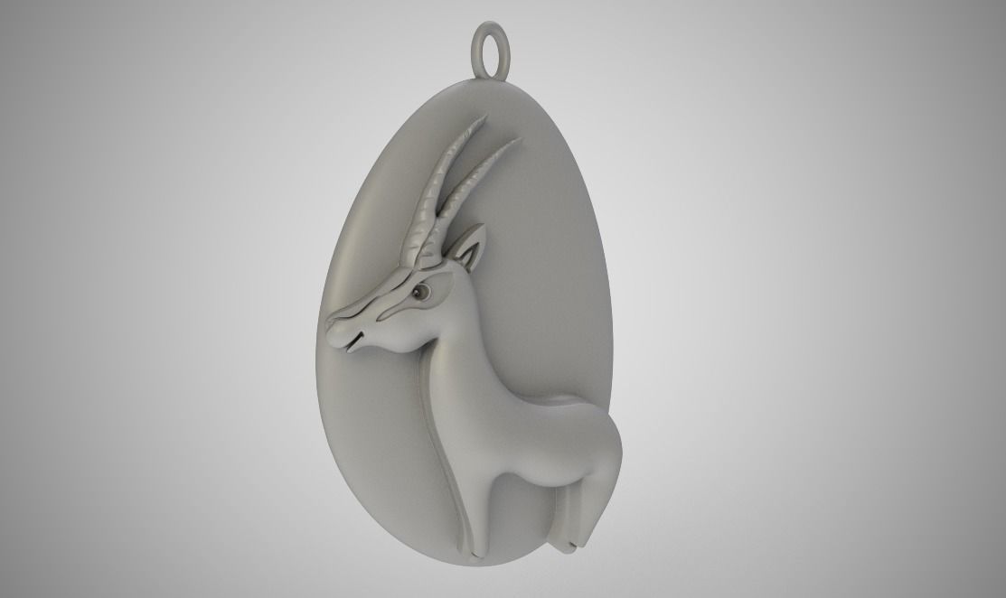Rock Gazelle Necklace 3D print model_2