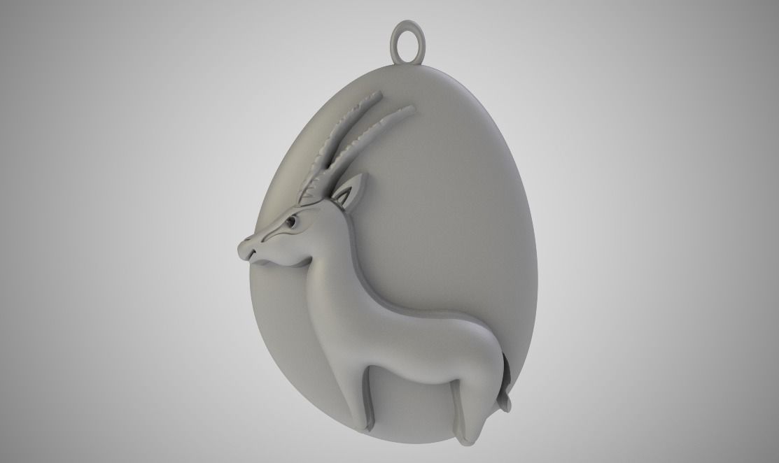 Rock Gazelle Necklace 3D print model_1