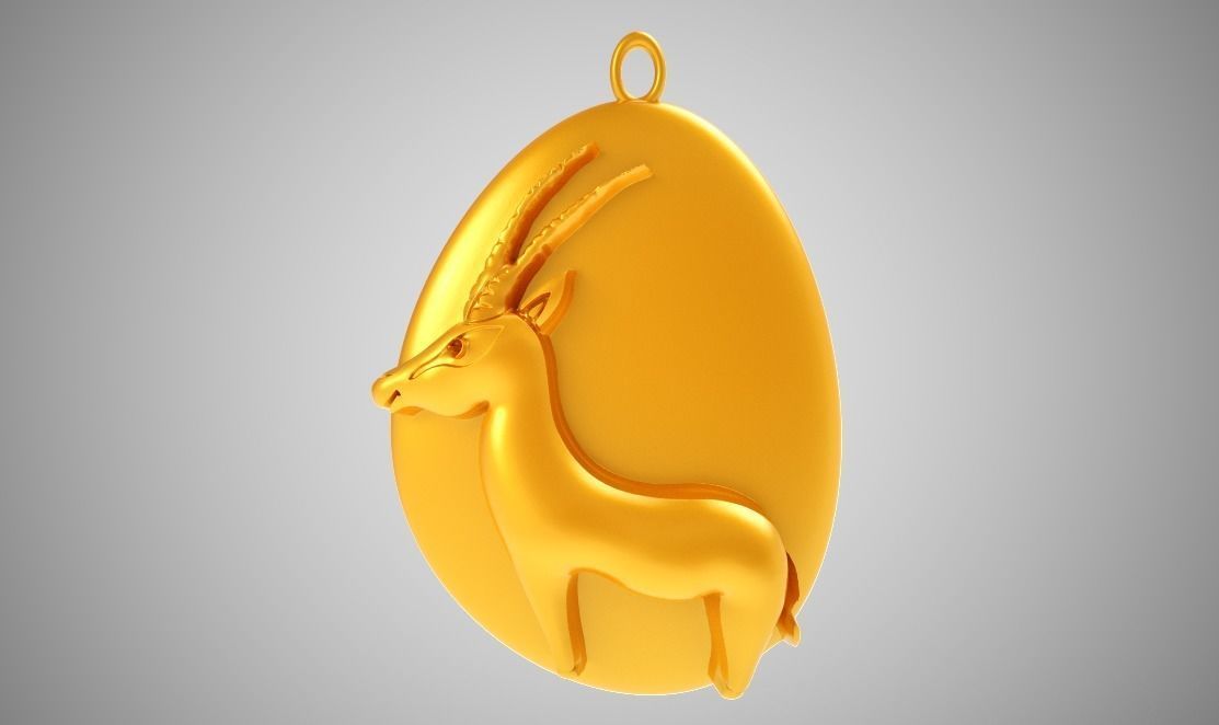 Rock Gazelle Necklace 3D print model_5