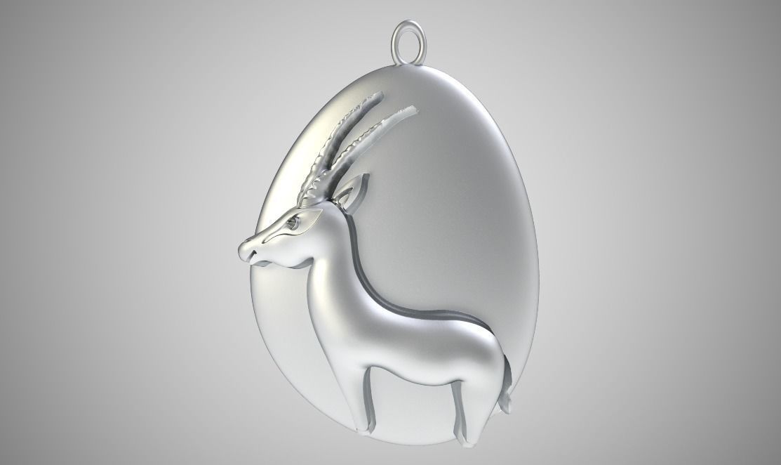 Rock Gazelle Necklace 3D print model_6