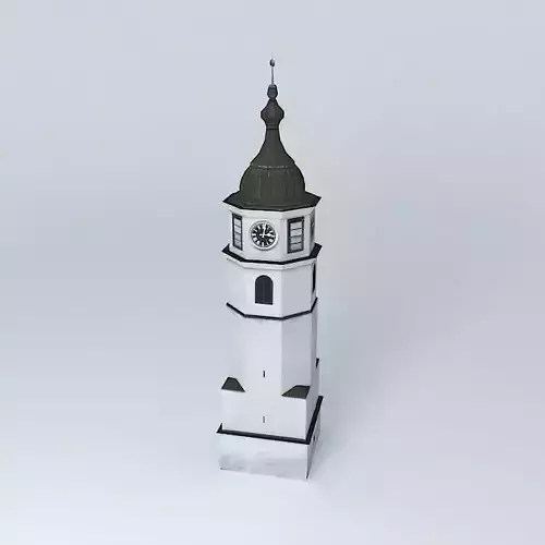 Historical Clock Tower Low-poly 3D model