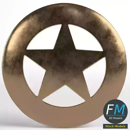 Sheriff round badge 3D model