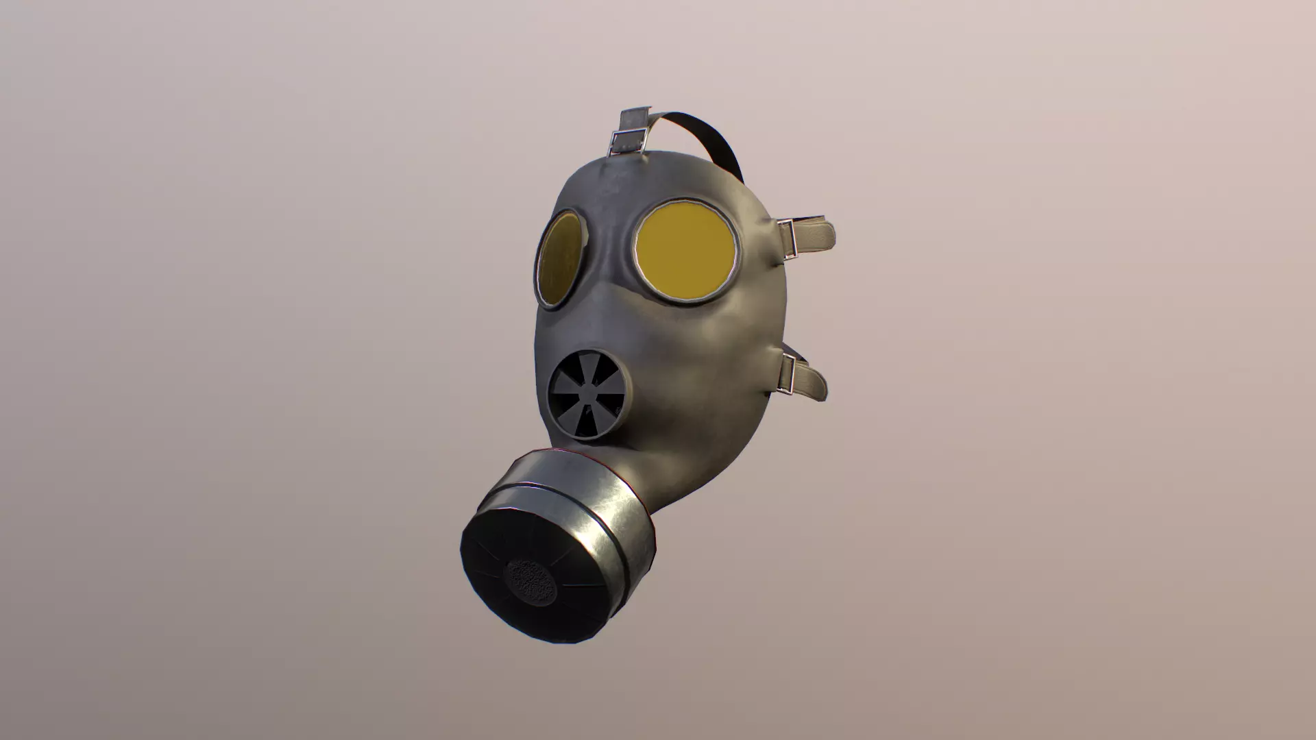 Gas Mask game ready Low-poly 3D model_0