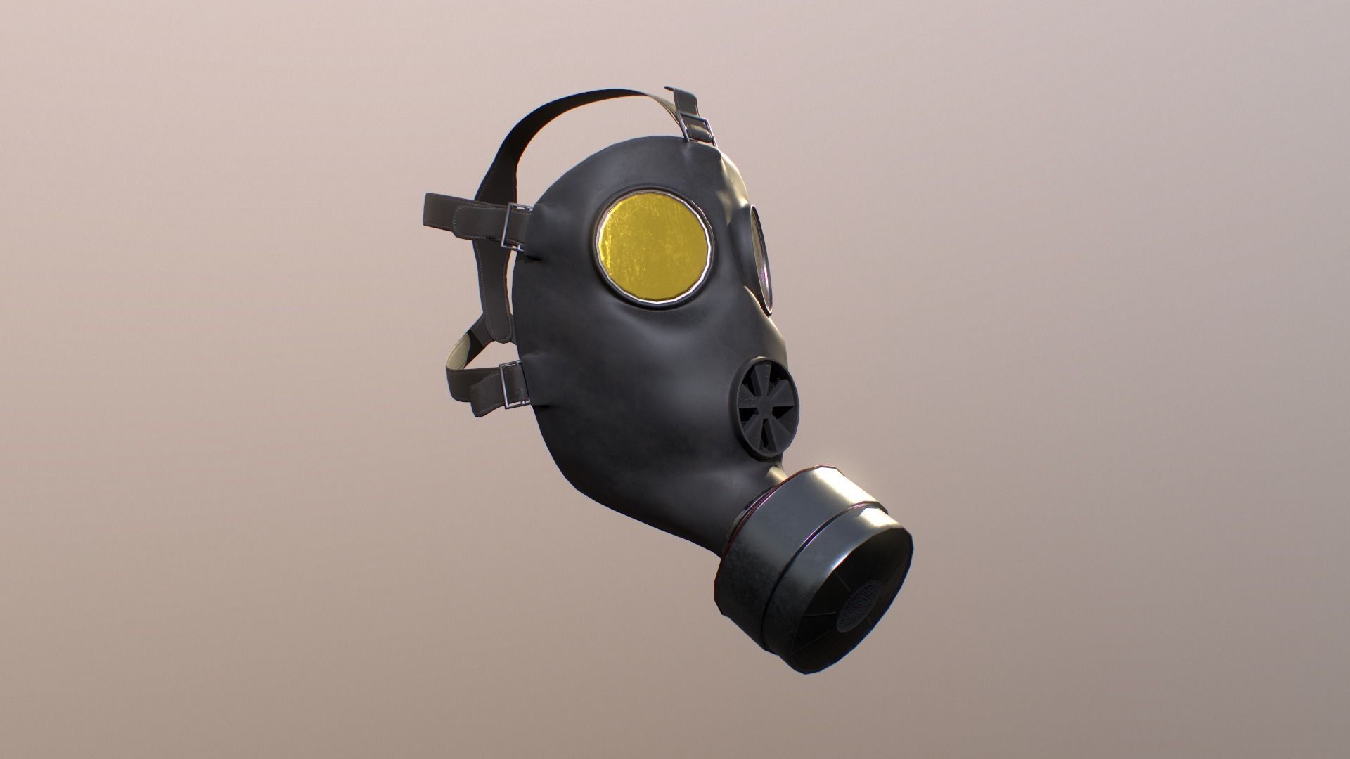 Gas Mask game ready Low-poly 3D model_3
