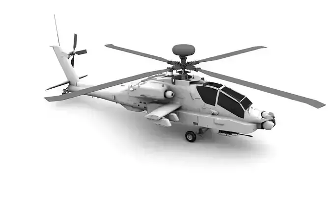AH-64D Apache Helicopter Low-poly 3D model