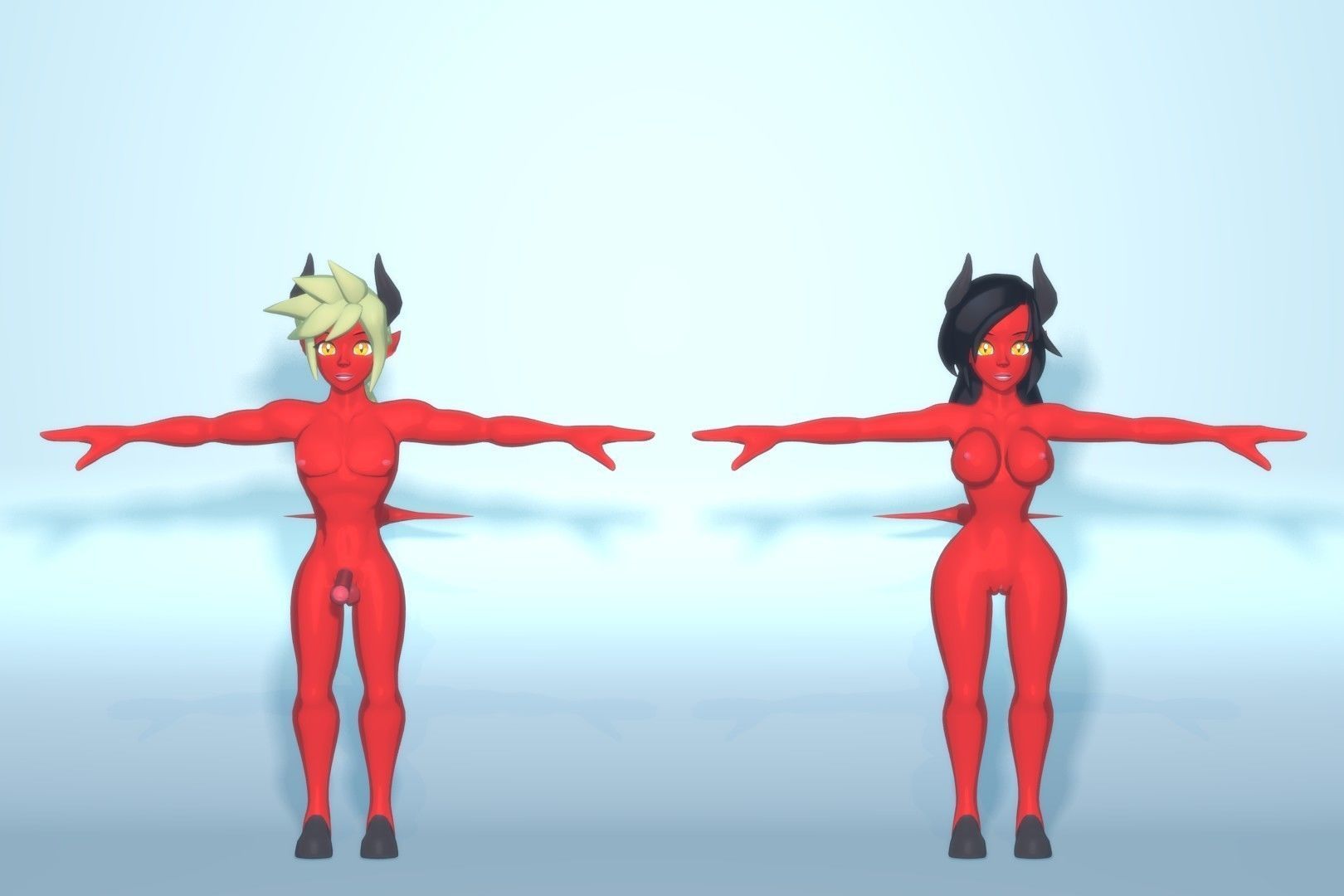 Acheron Devilish Nude Low-poly 3D model_10