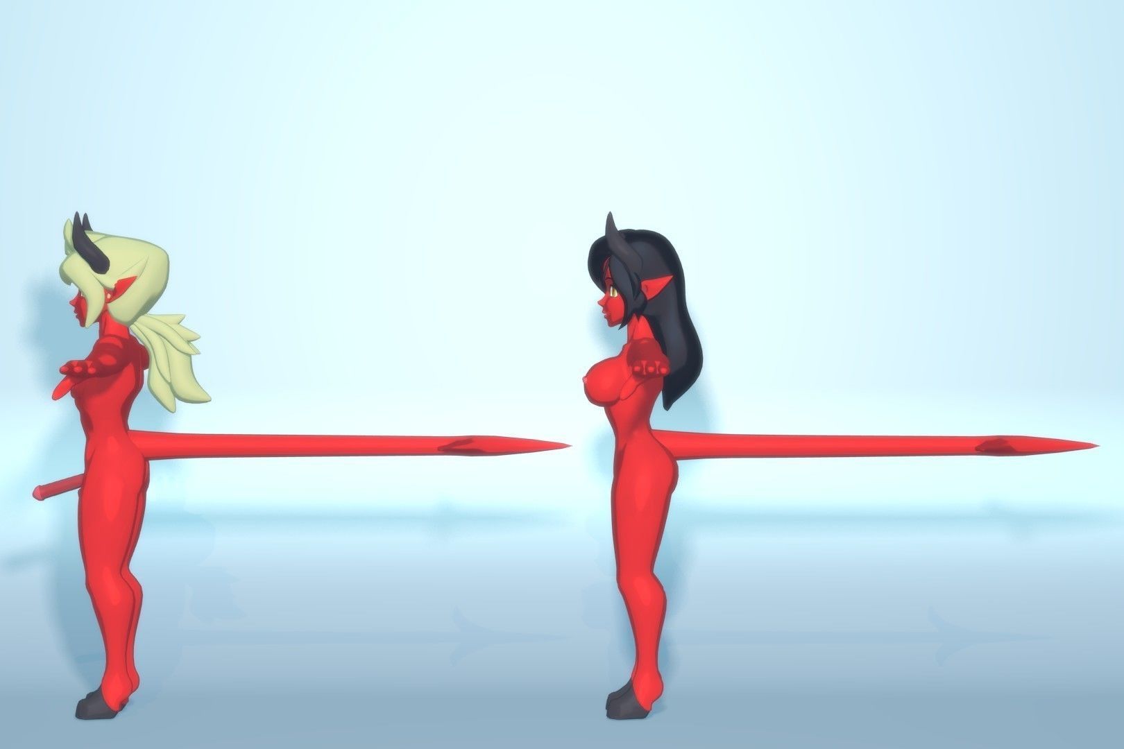 Acheron Devilish Nude Low-poly 3D model_12