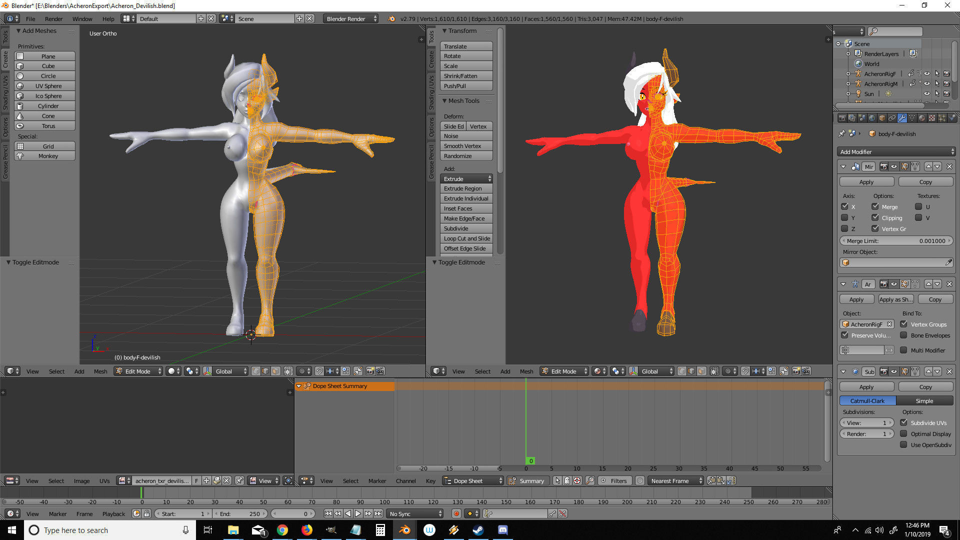 Acheron Devilish Nude Low-poly 3D model_17