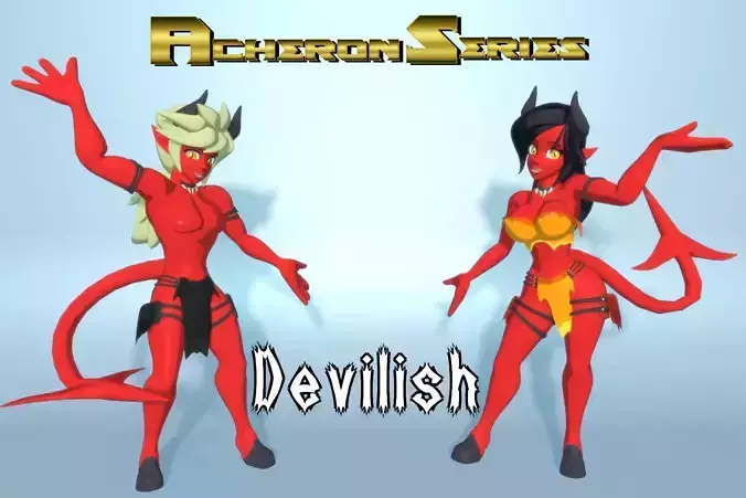 Acheron Devilish Nude Low-poly 3D model