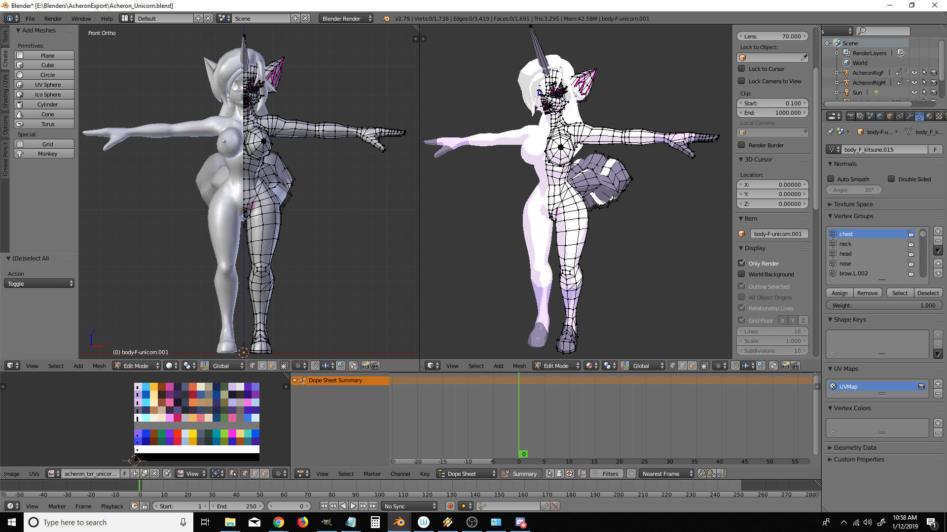 Acheron Unicorn Nude Low-poly 3D model_10