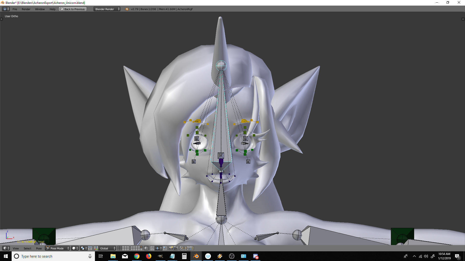 Acheron Unicorn Nude Low-poly 3D model_13