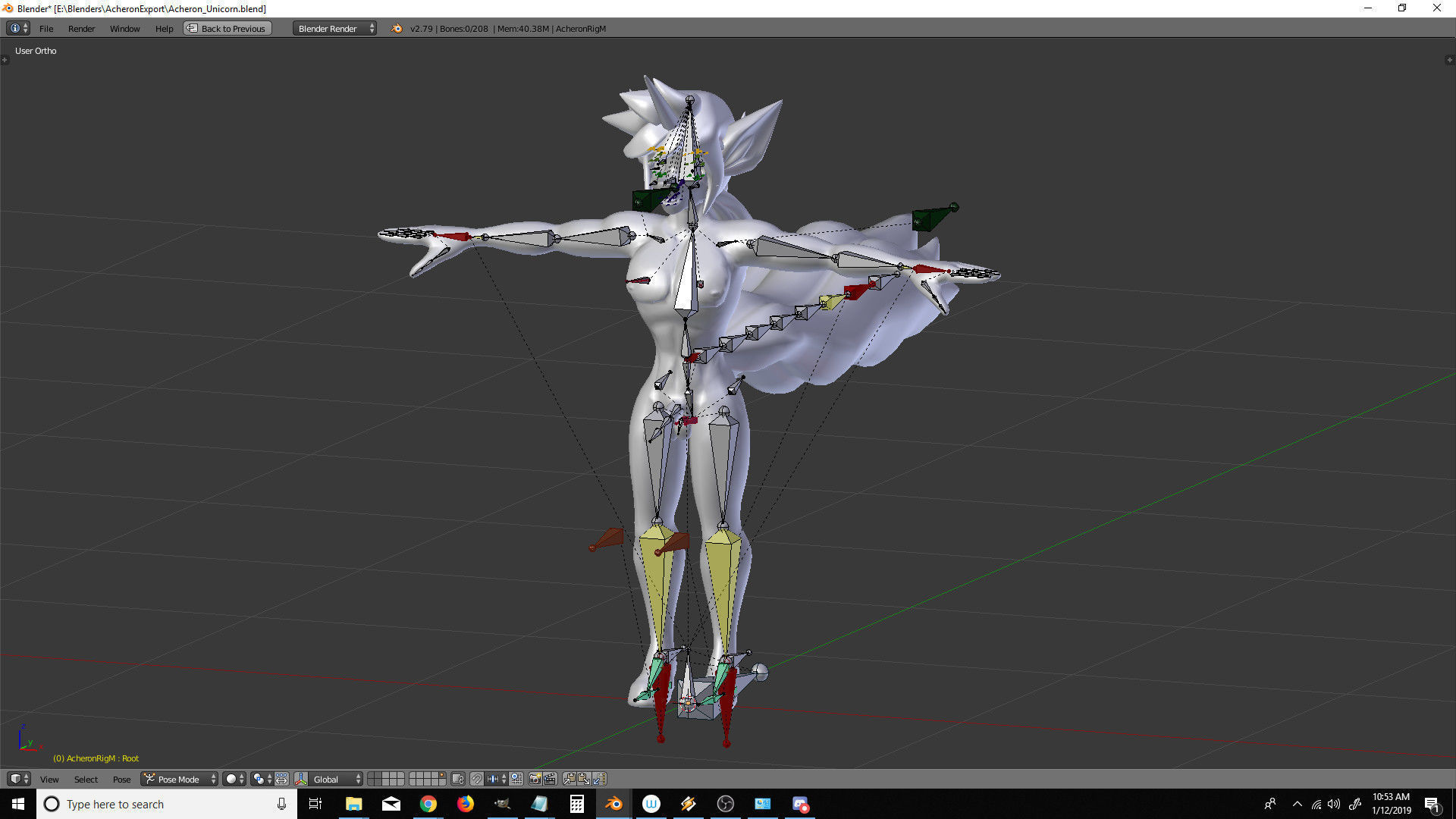 Acheron Unicorn Nude Low-poly 3D model_12