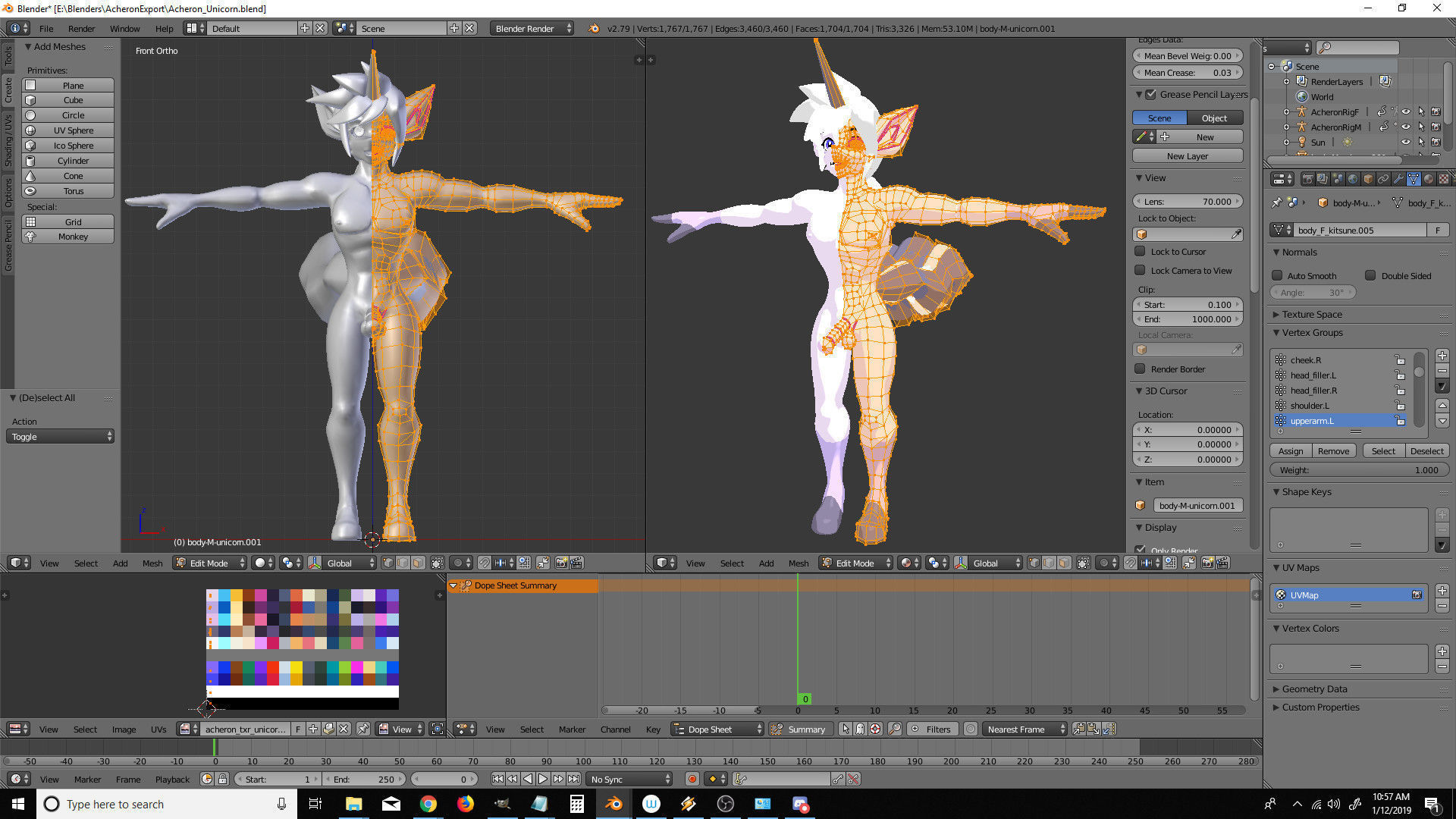 Acheron Unicorn Nude Low-poly 3D model_11