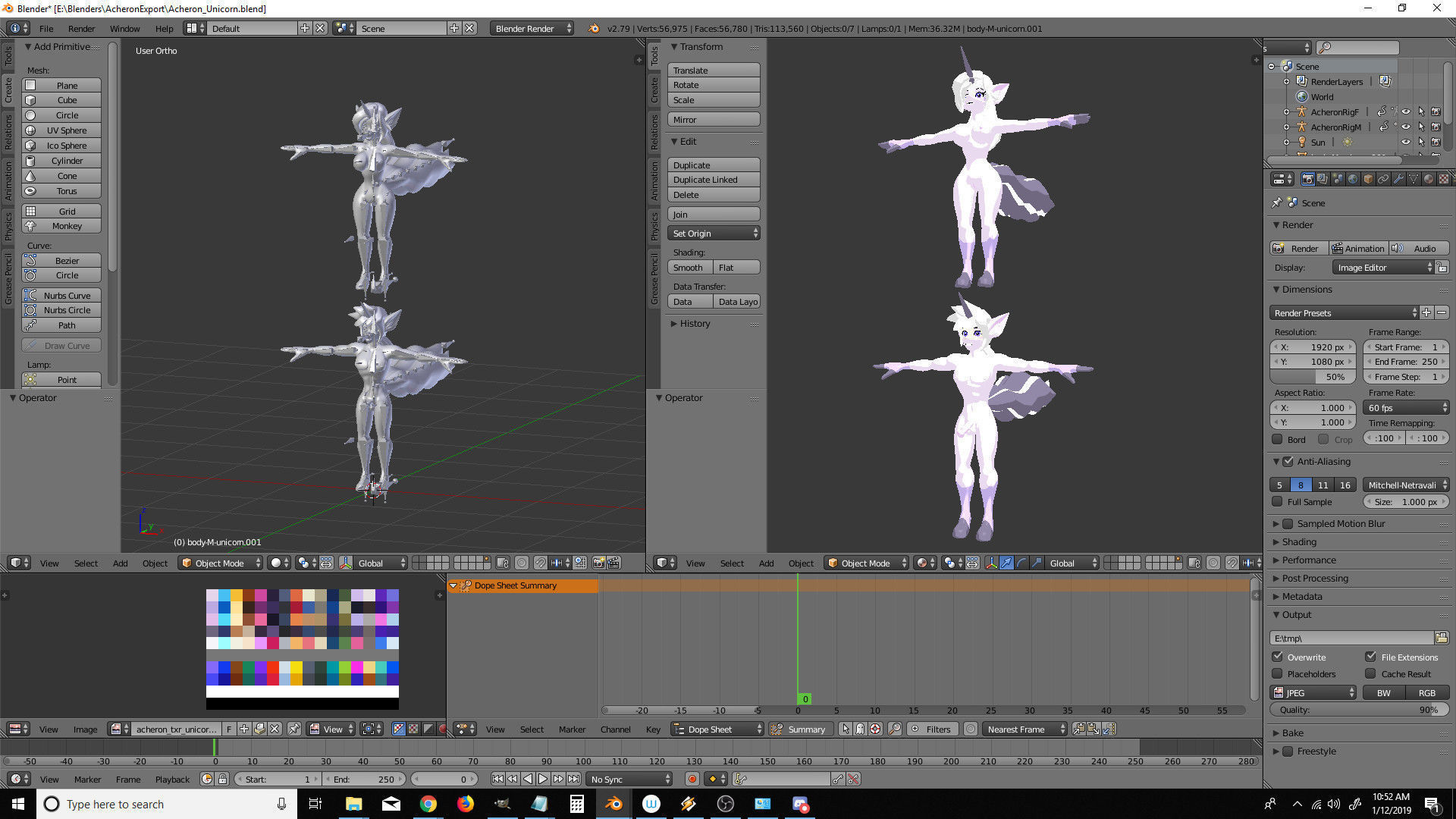 Acheron Unicorn Nude Low-poly 3D model_9