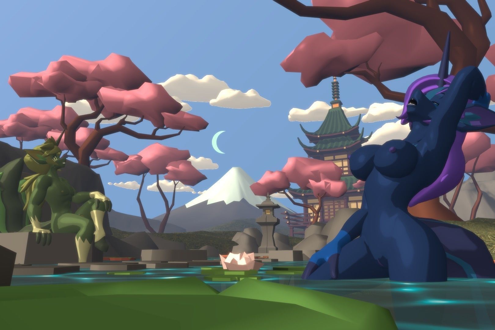 Acheron Unicorn Nude Low-poly 3D model_21