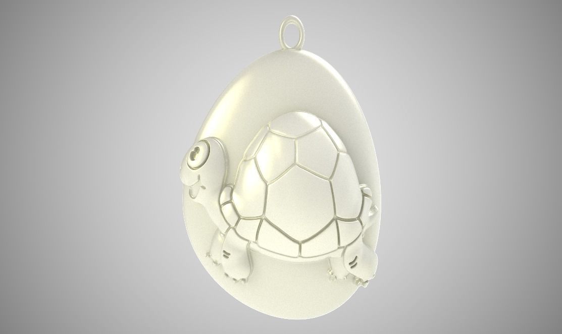 Rock Turtle Necklace 3D print model_5