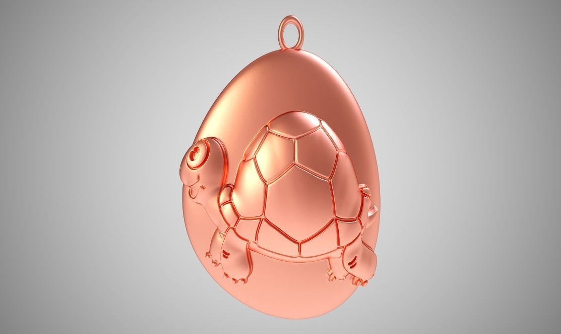 Rock Turtle Necklace 3D print model_8