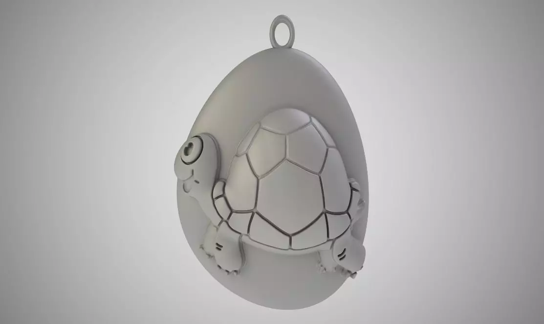 Rock Turtle Necklace 3D print model_0
