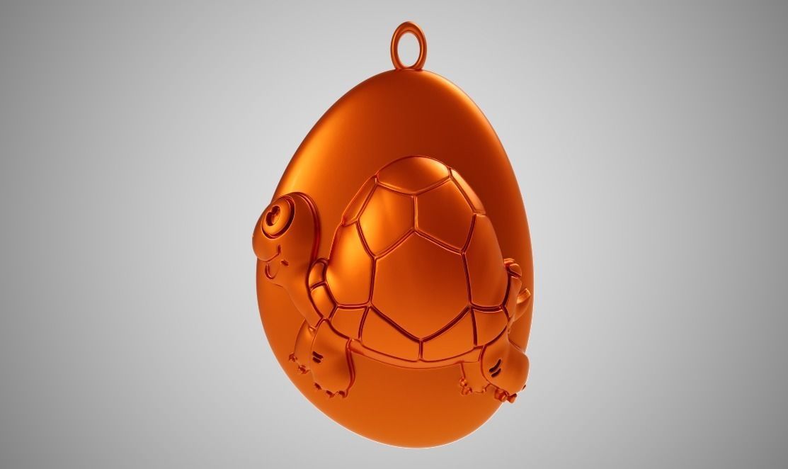 Rock Turtle Necklace 3D print model_1
