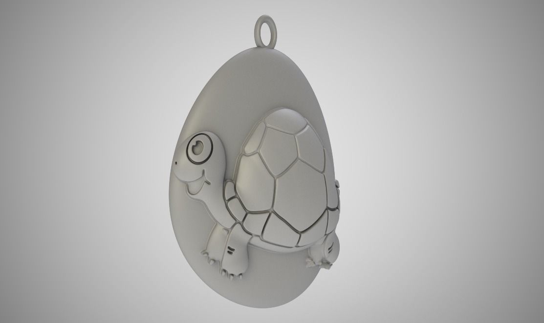 Rock Turtle Necklace 3D print model_2
