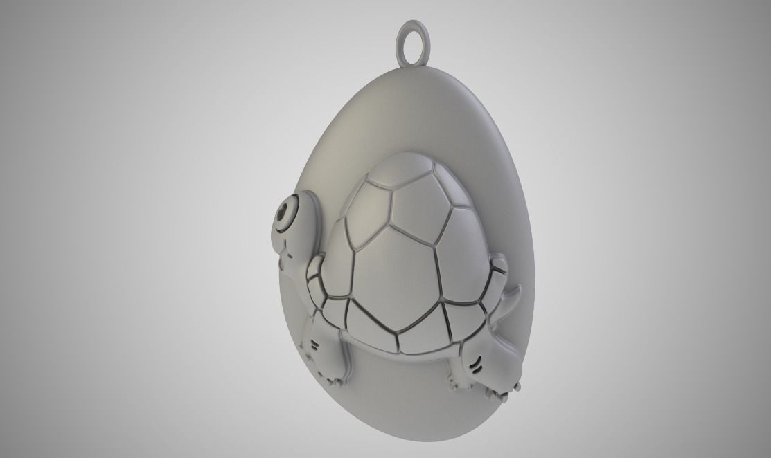 Rock Turtle Necklace 3D print model_3