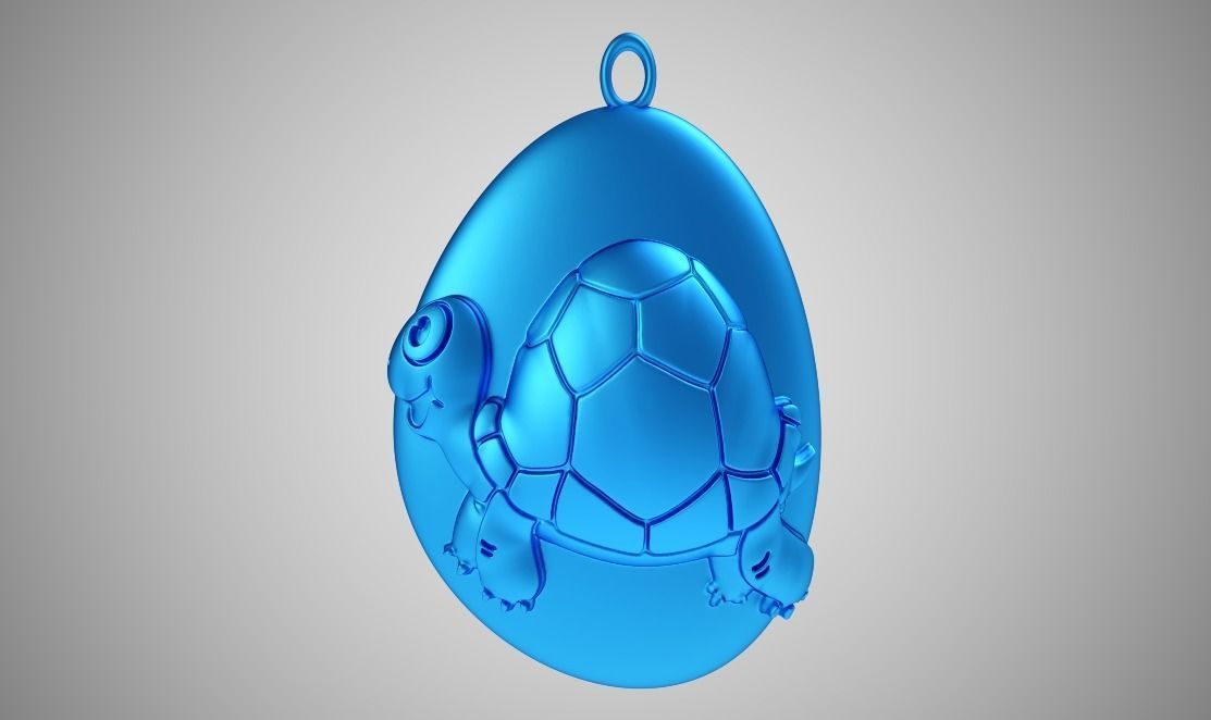 Rock Turtle Necklace 3D print model_7