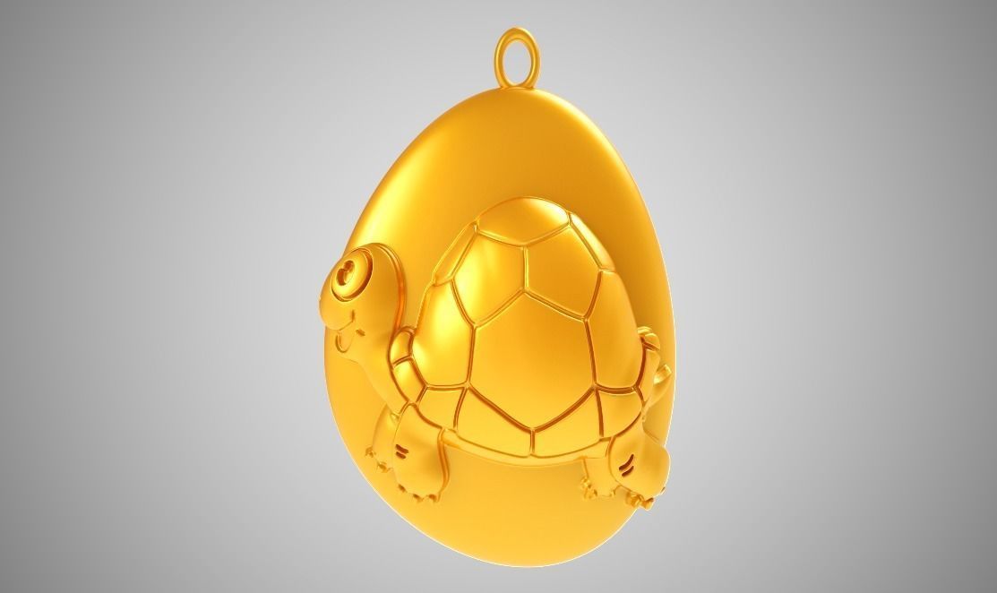 Rock Turtle Necklace 3D print model_6
