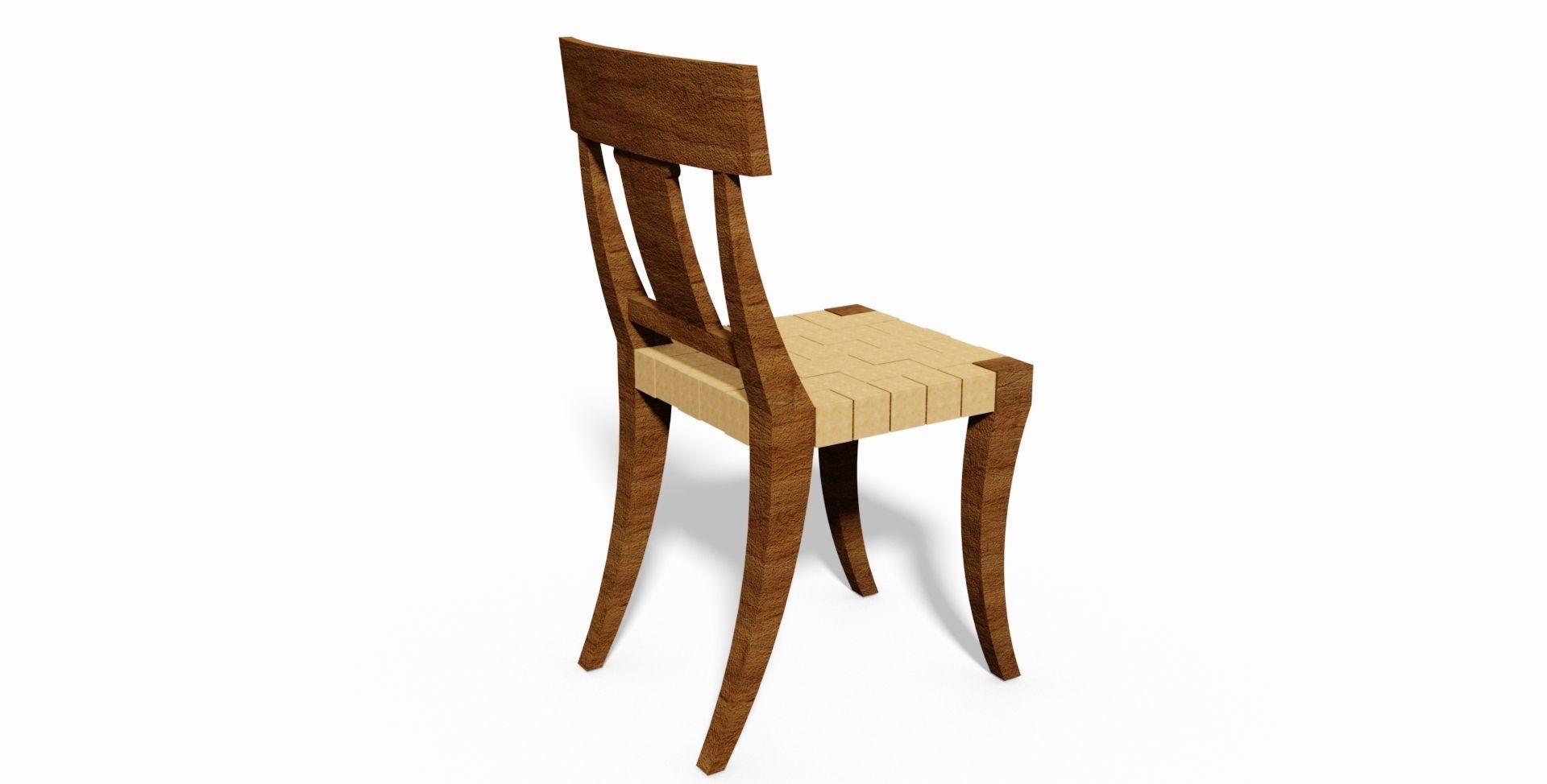 Chair wooden 3D print model_3