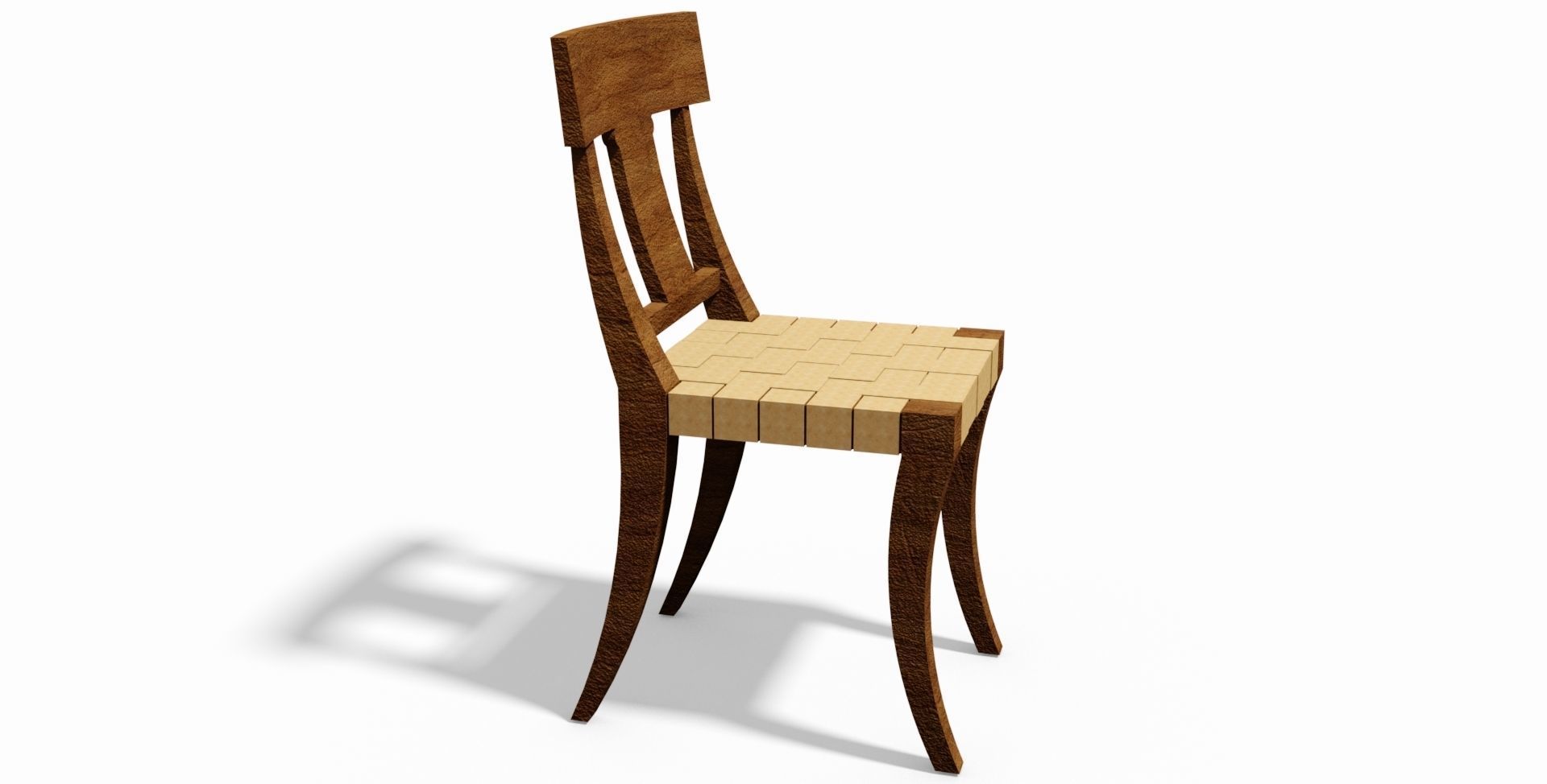Chair wooden 3D print model_2