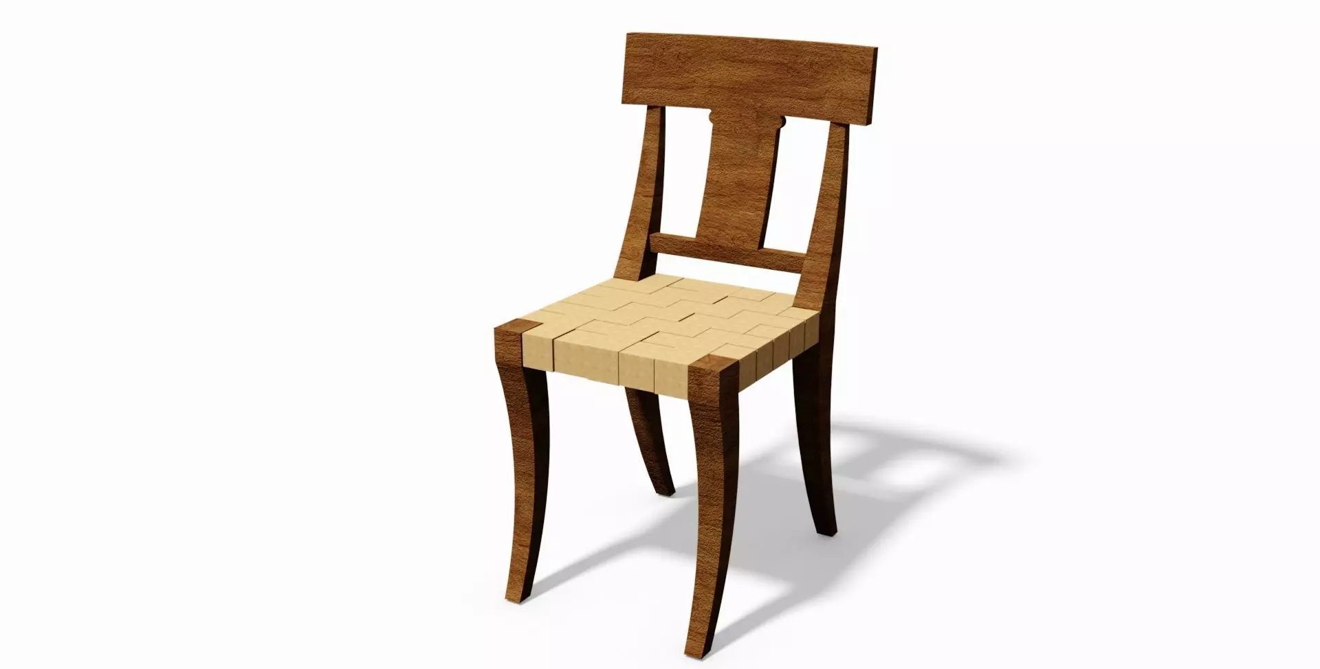 Chair wooden 3D print model_0