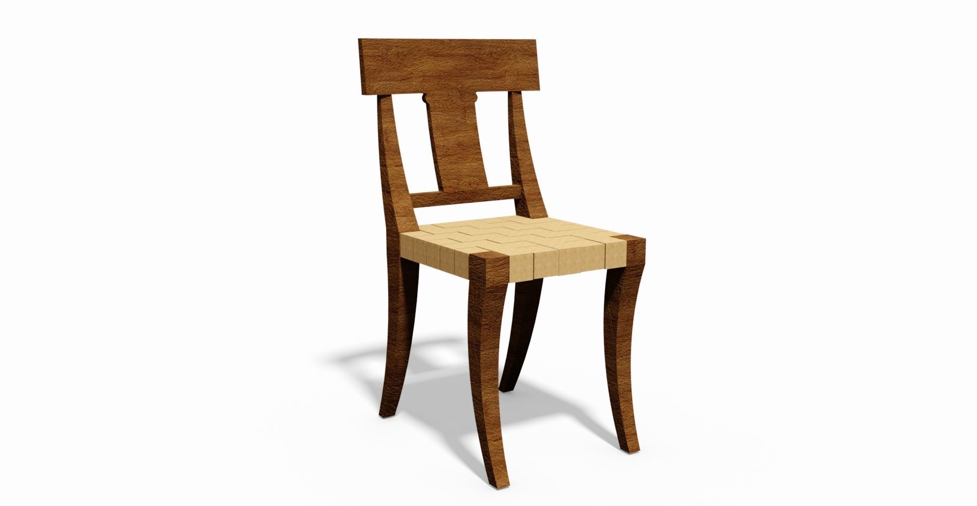 Chair wooden 3D print model_4