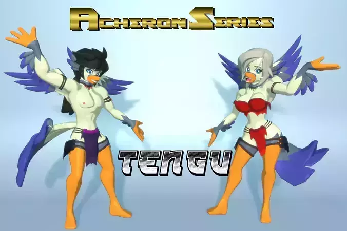 Acheron Tengu Nude Low-poly 3D model