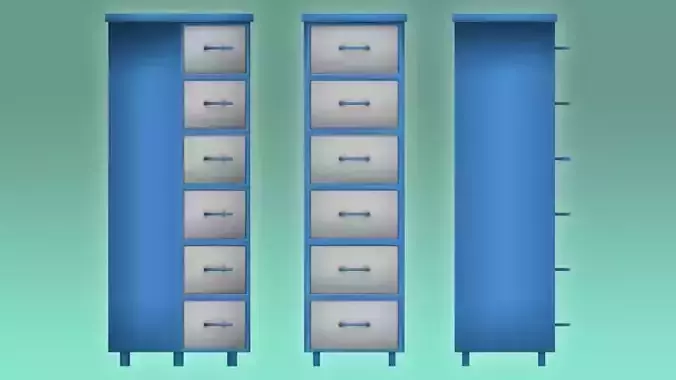 File Cabinet Low-poly 3D model