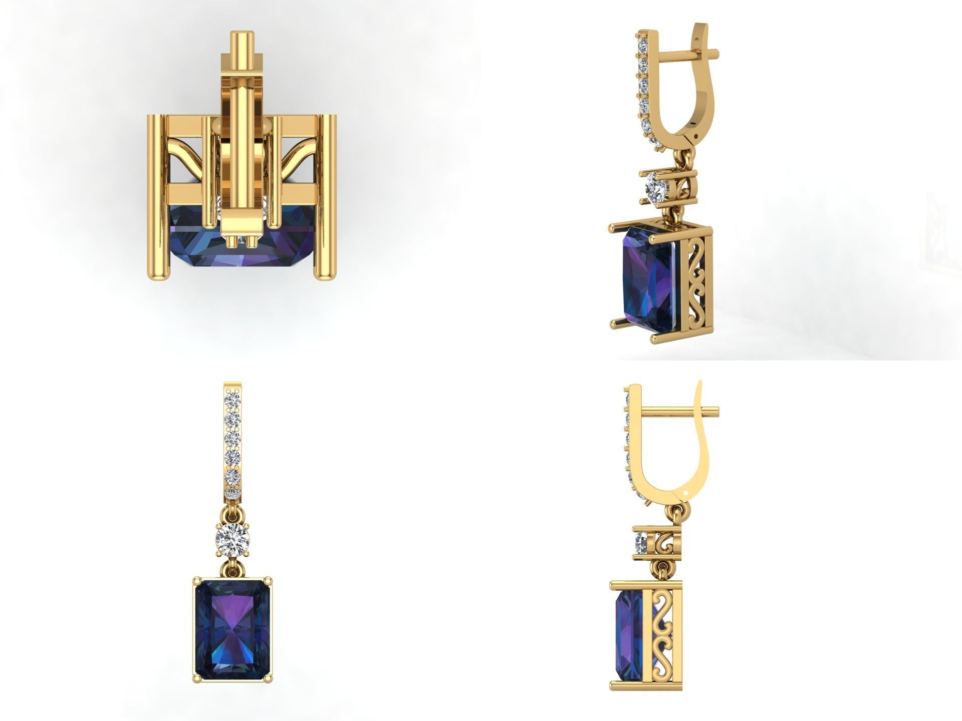 Earrings 58 3D print model_5