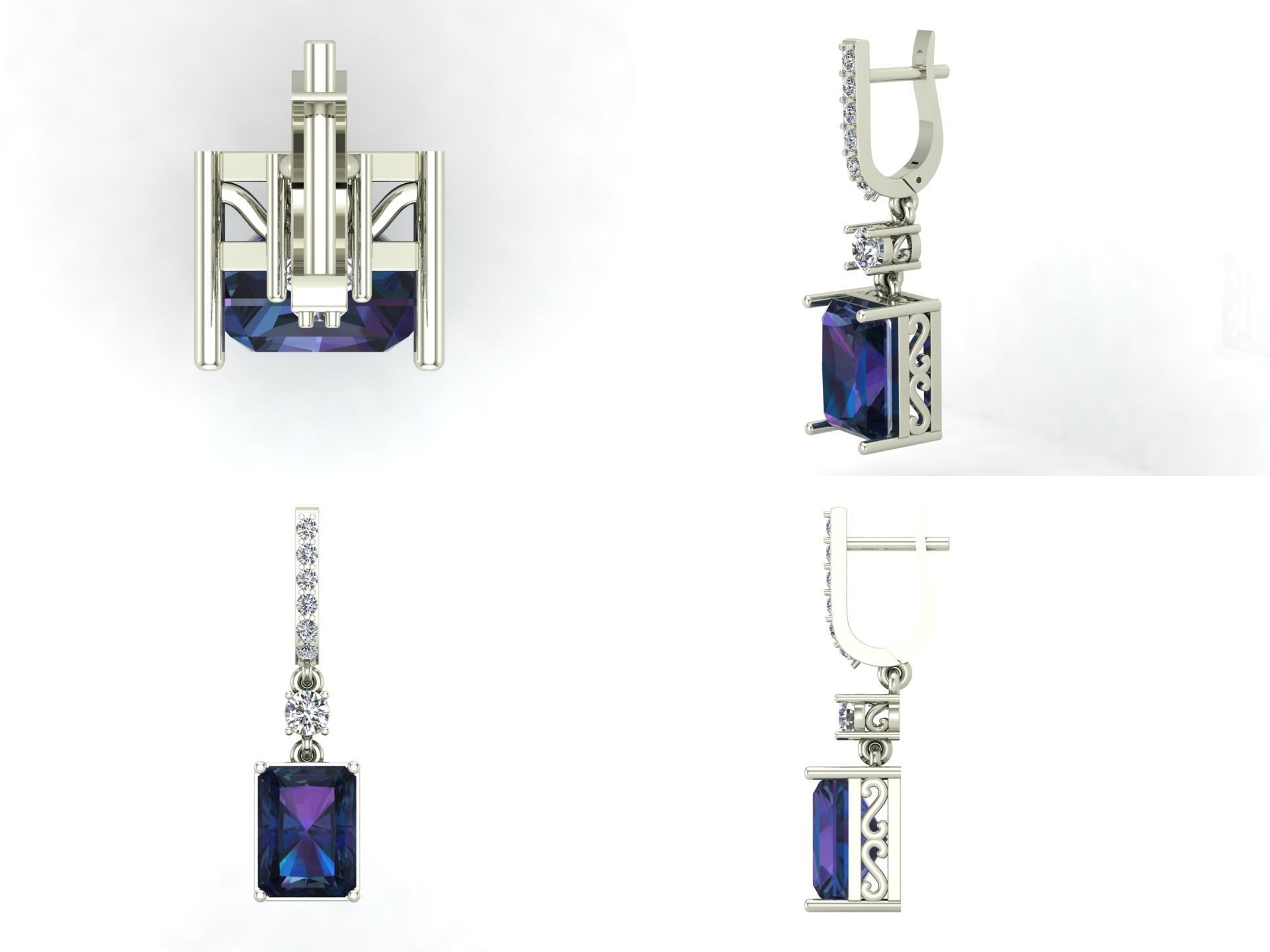 Earrings 58 3D print model_4