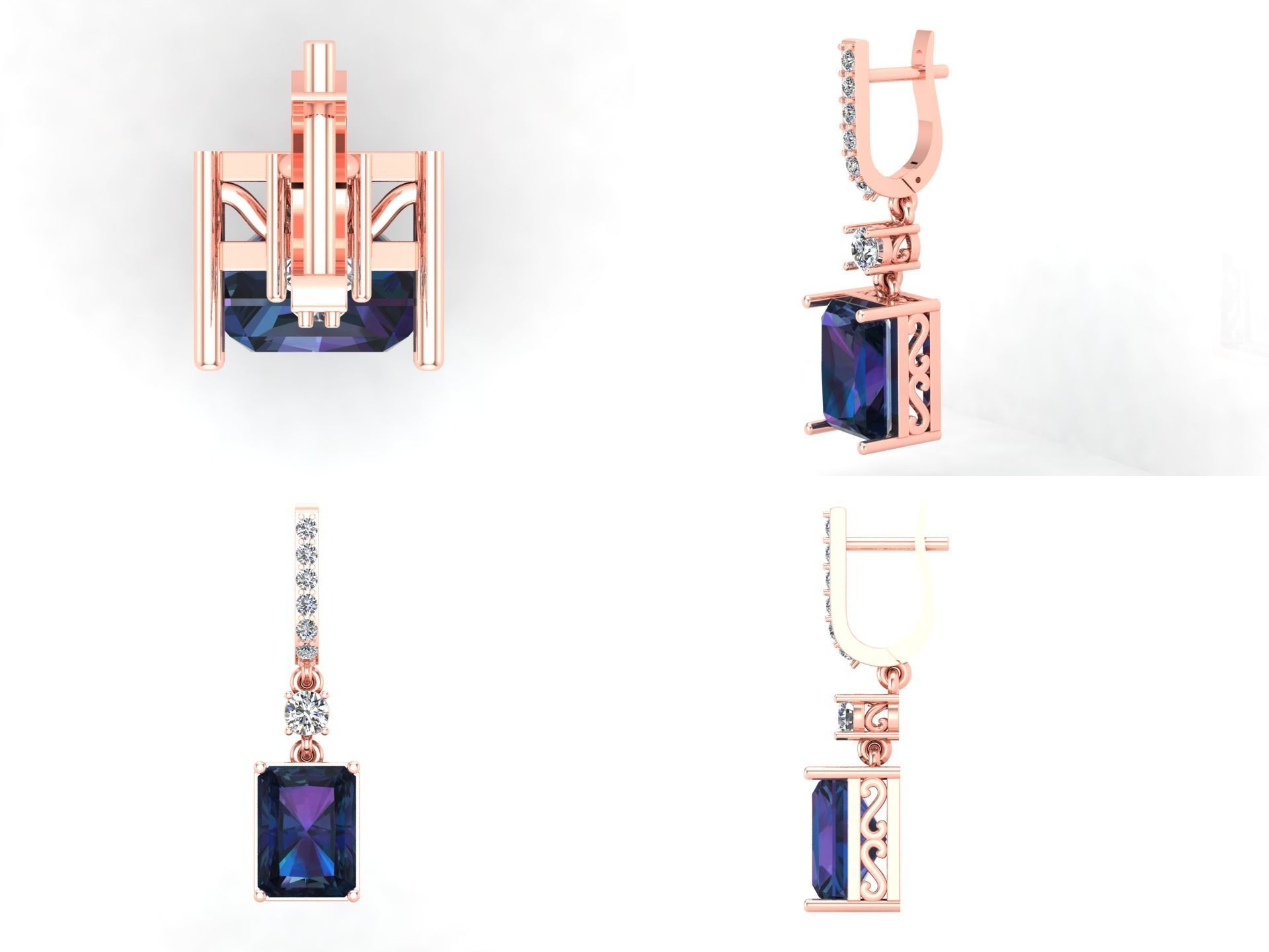 Earrings 58 3D print model_3