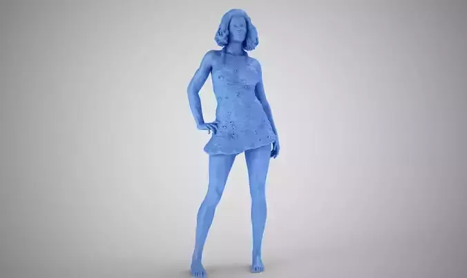 Woman in Sequin Dress 3D print model