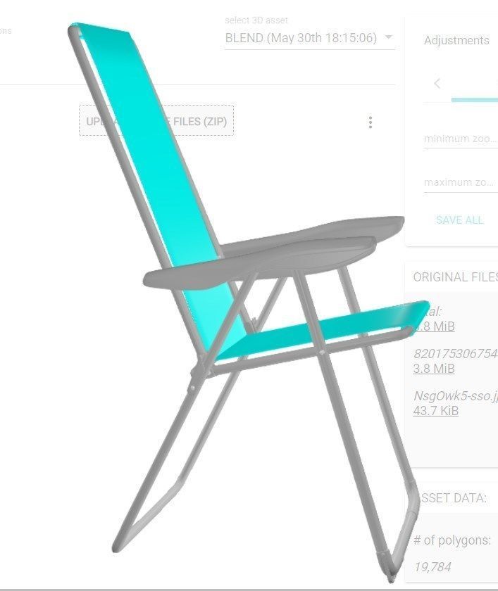 BEACH CHAIR Blue Low-poly 3D model_2