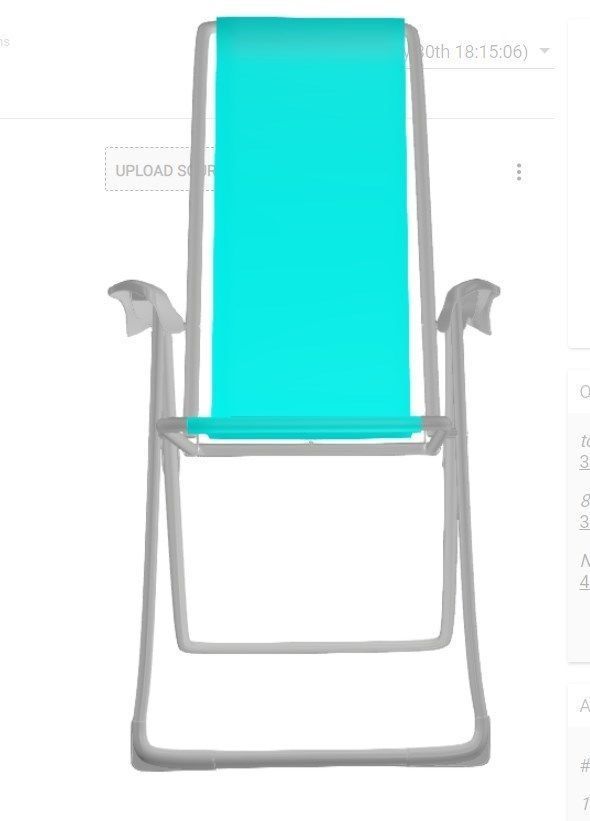 BEACH CHAIR Blue Low-poly 3D model_3