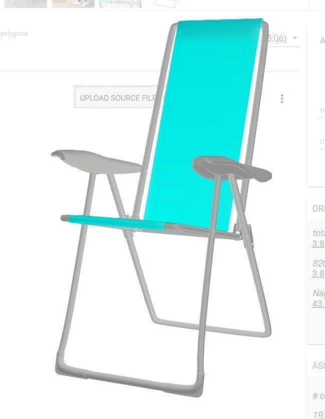 BEACH CHAIR Blue Low-poly 3D model_1