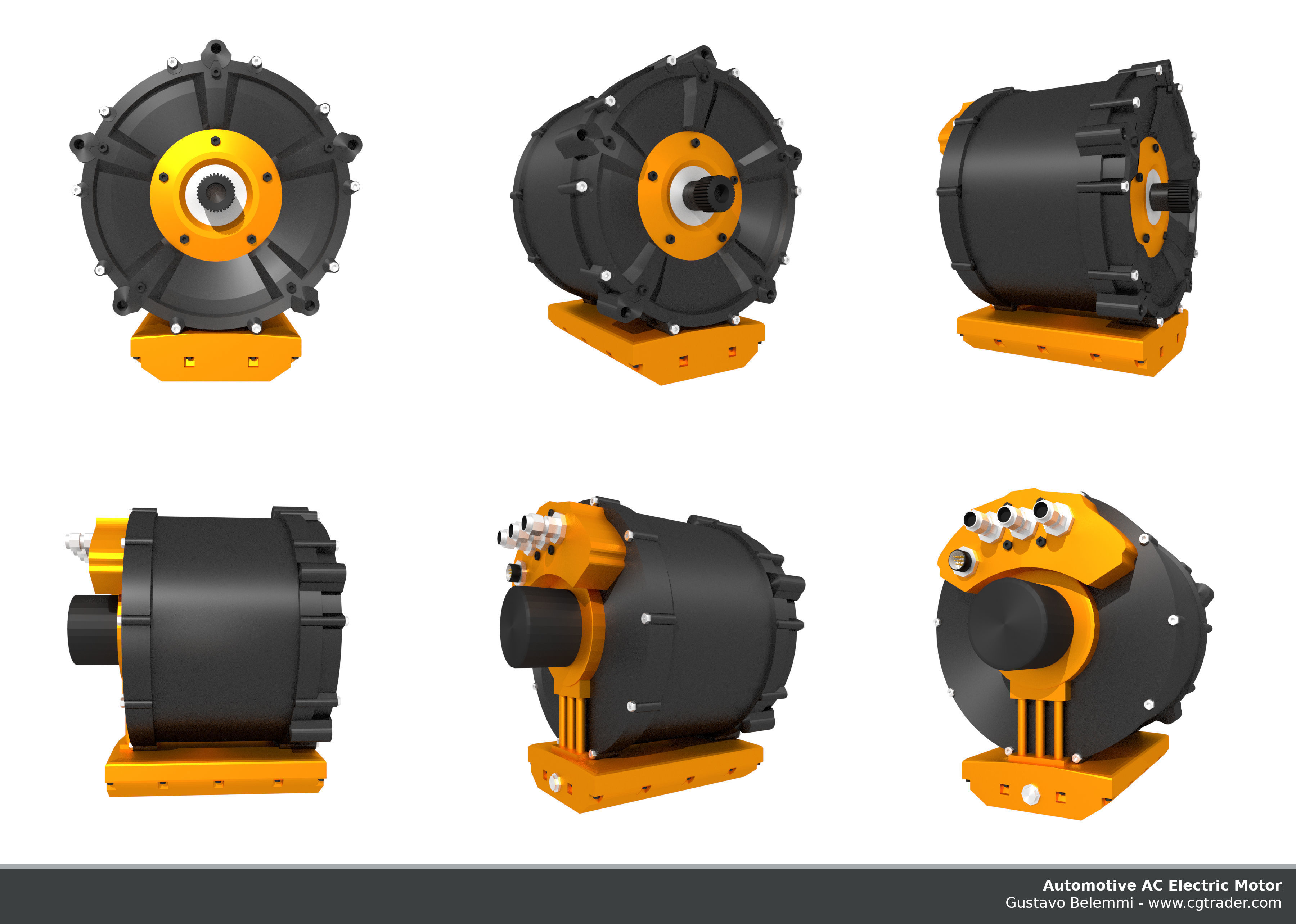 Automotive AC Electric Motor 3D model_6