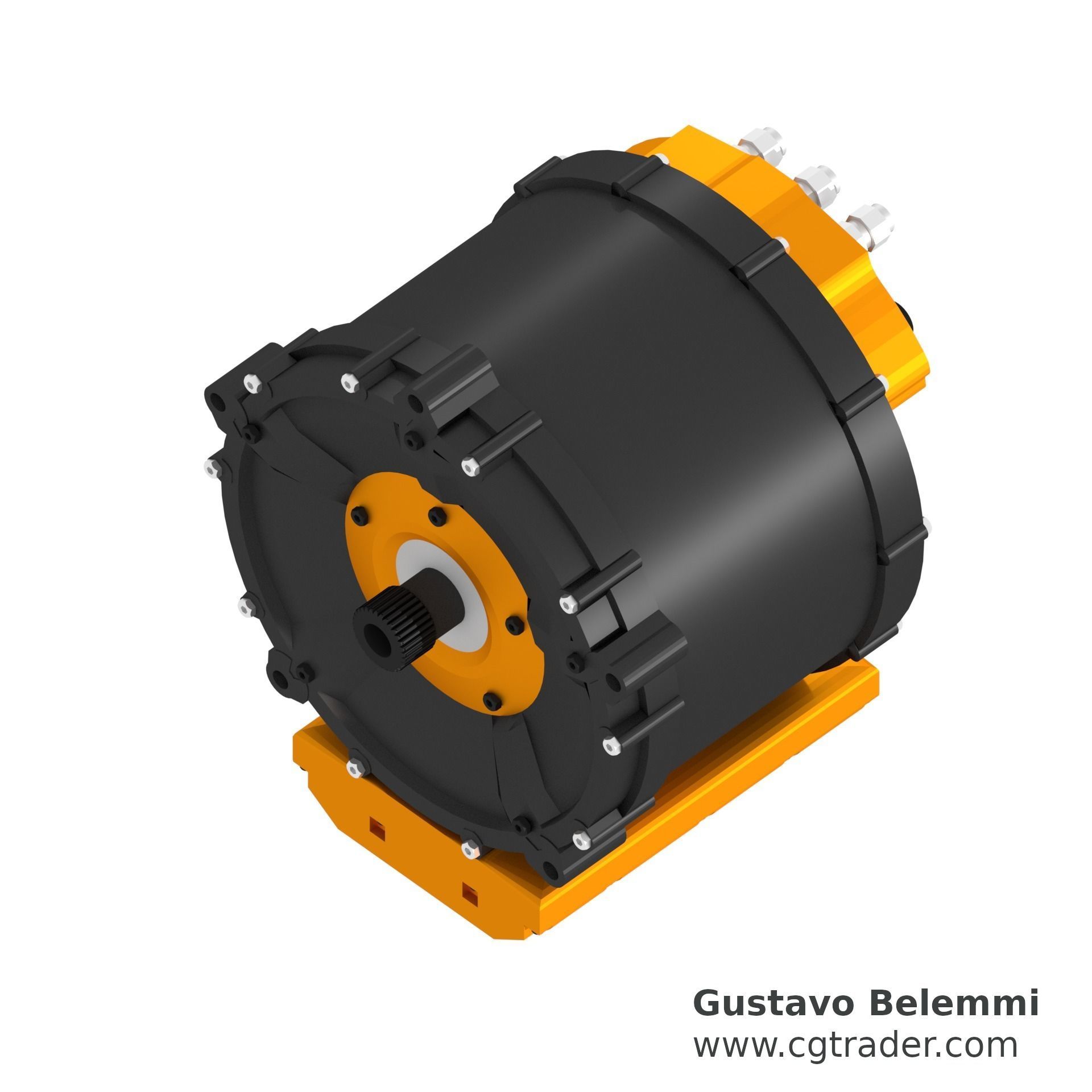 Automotive AC Electric Motor 3D model_3