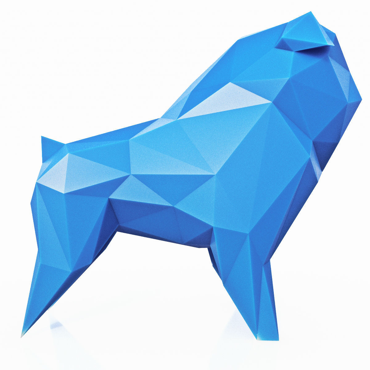 Pug Dog Low Poly Low-poly 3D model_5