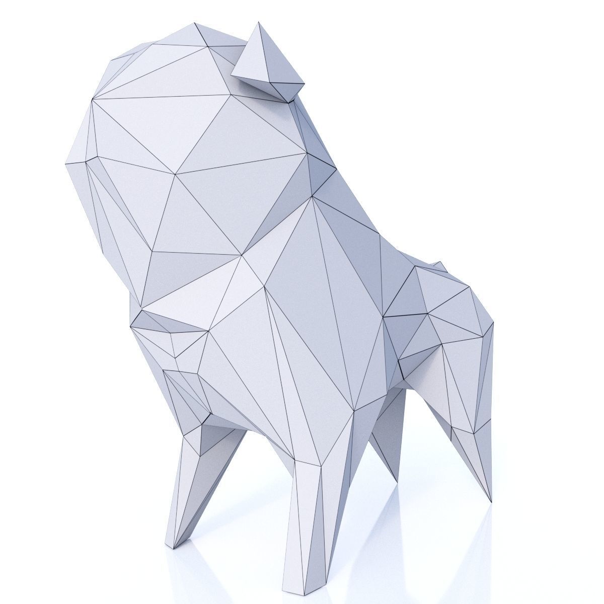 Pug Dog Low Poly Low-poly 3D model_8