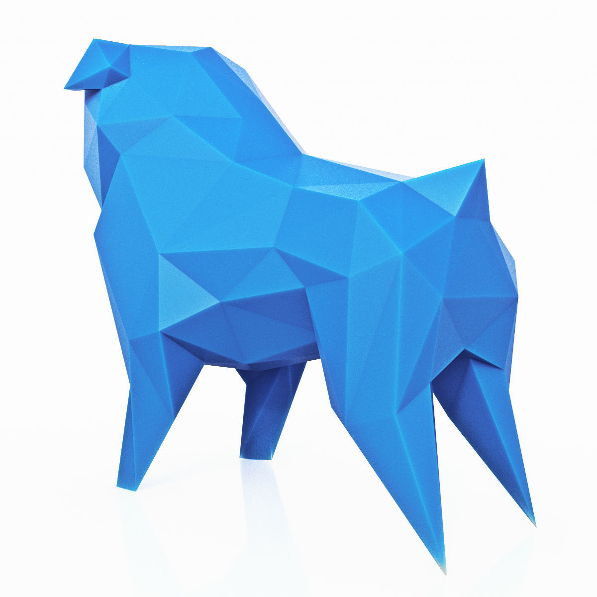 Pug Dog Low Poly Low-poly 3D model_2