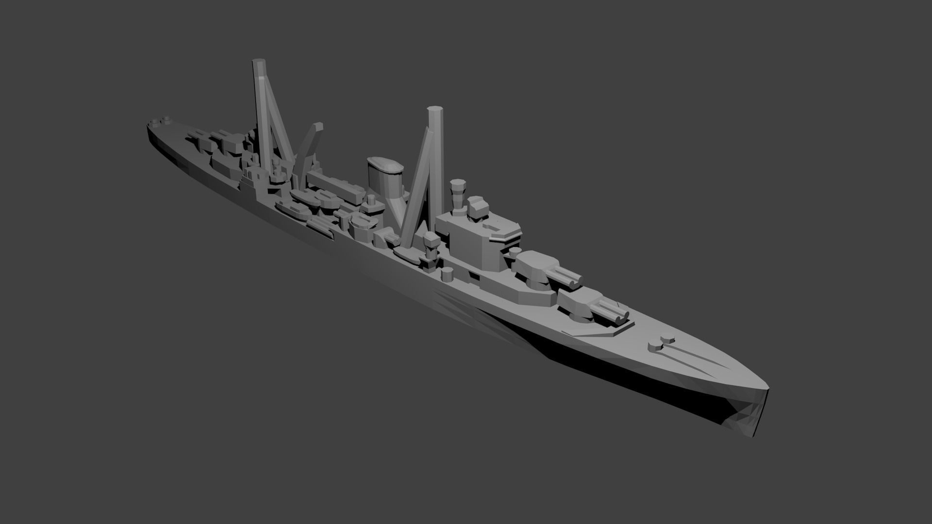 British Leander Class Cruiser Warship 3D print model_1