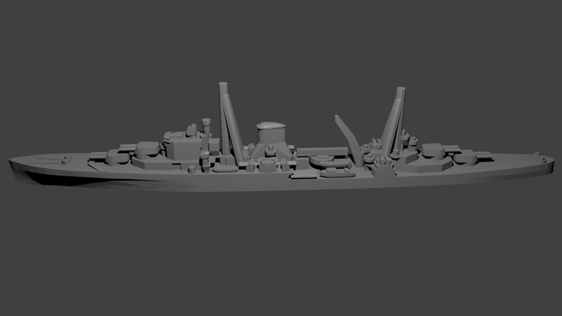 British Leander Class Cruiser Warship 3D print model_2