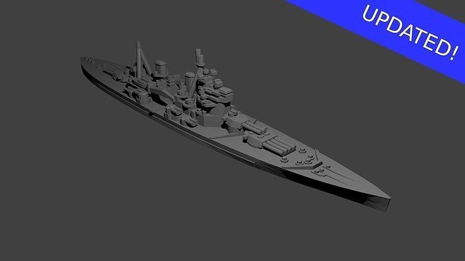 British King George V Class Battleship 3D print model