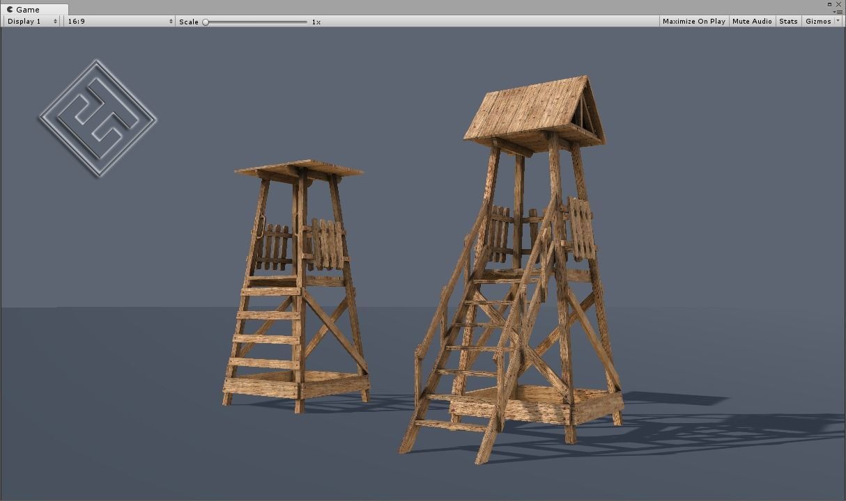 Lifeguard Tower Low-poly 3D model_7