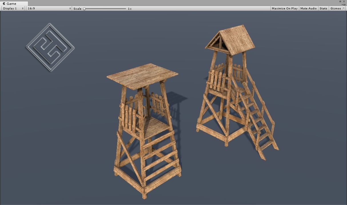 Lifeguard Tower Low-poly 3D model_3